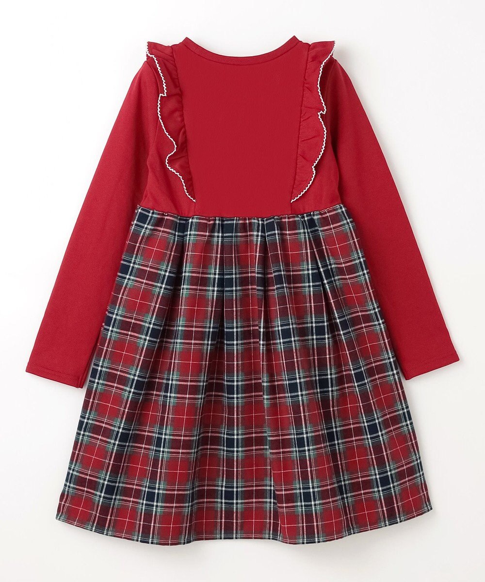 ANY KIDS チェック柄 ドッキング ワンピース 