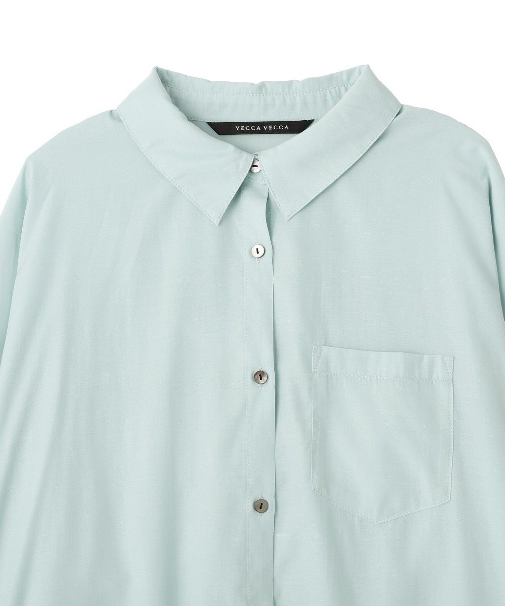 YECCA VECCA バックギャザーロングシャツ 