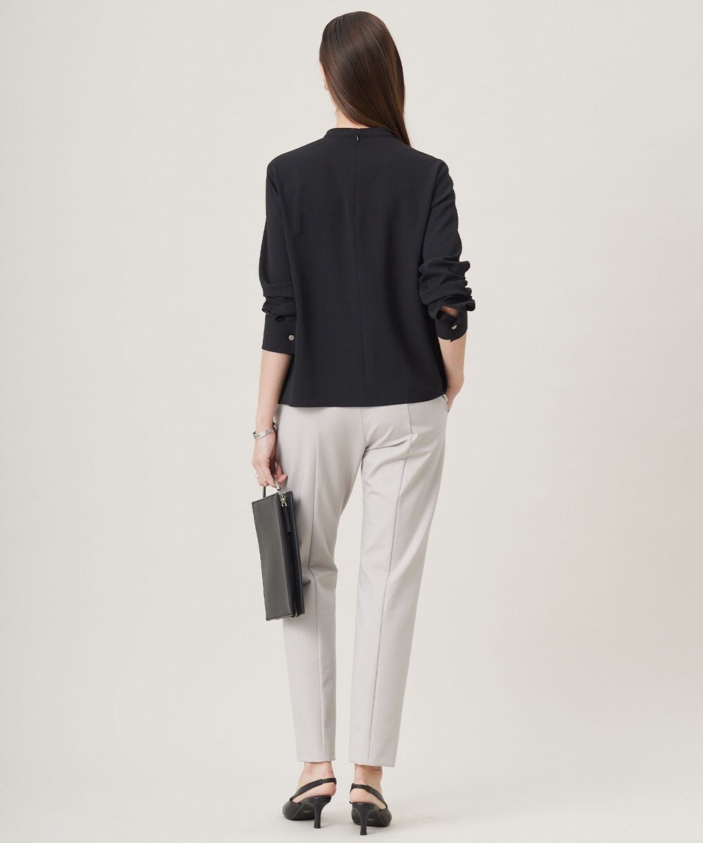 ICB L 【洗える】ストレッチジョーゼット ラッフルデザインブラウス 