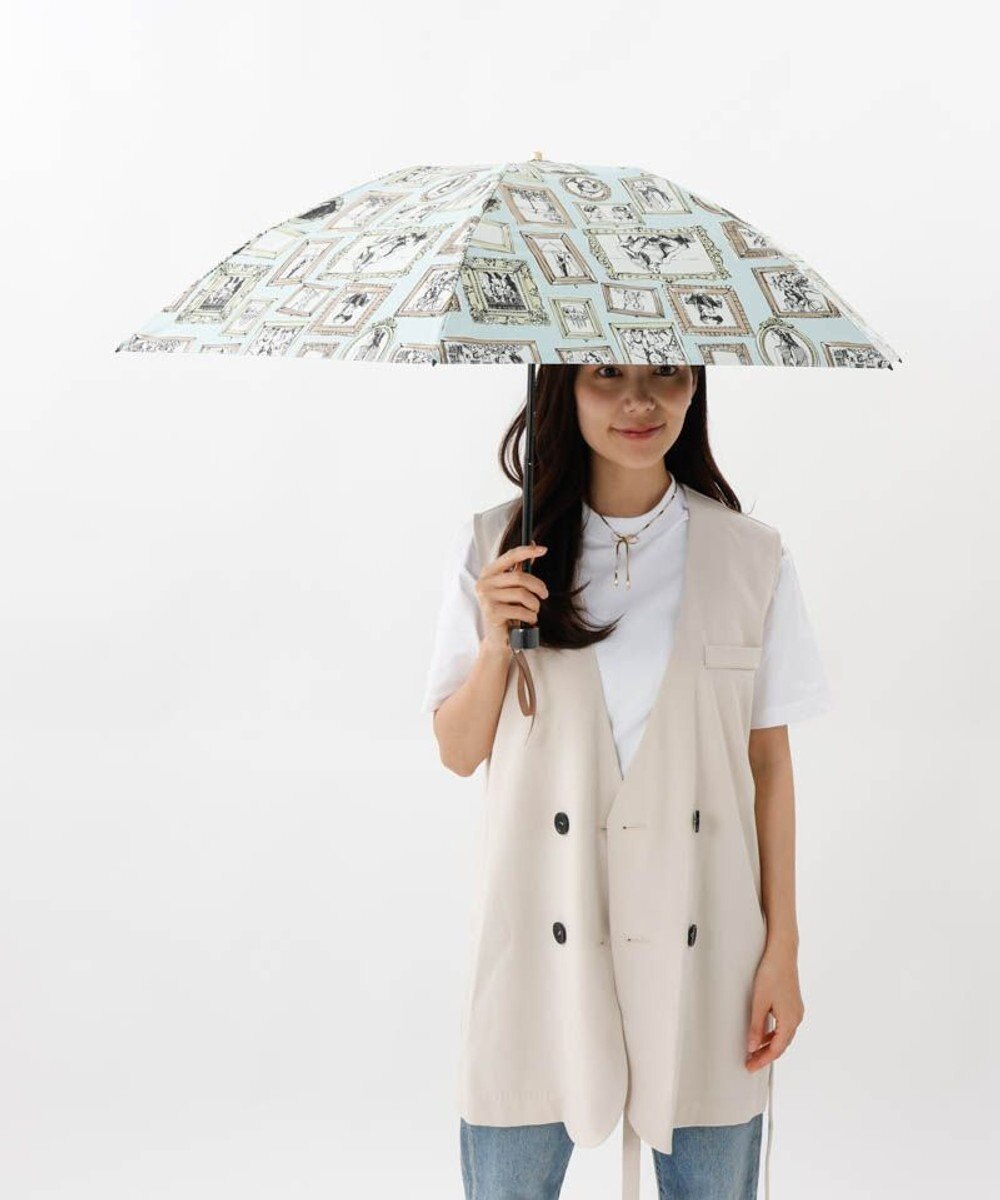 AURORA 【 Beaurance （ビューランス）】プリント額縁柄晴雨兼用傘（折りたたみ傘） 