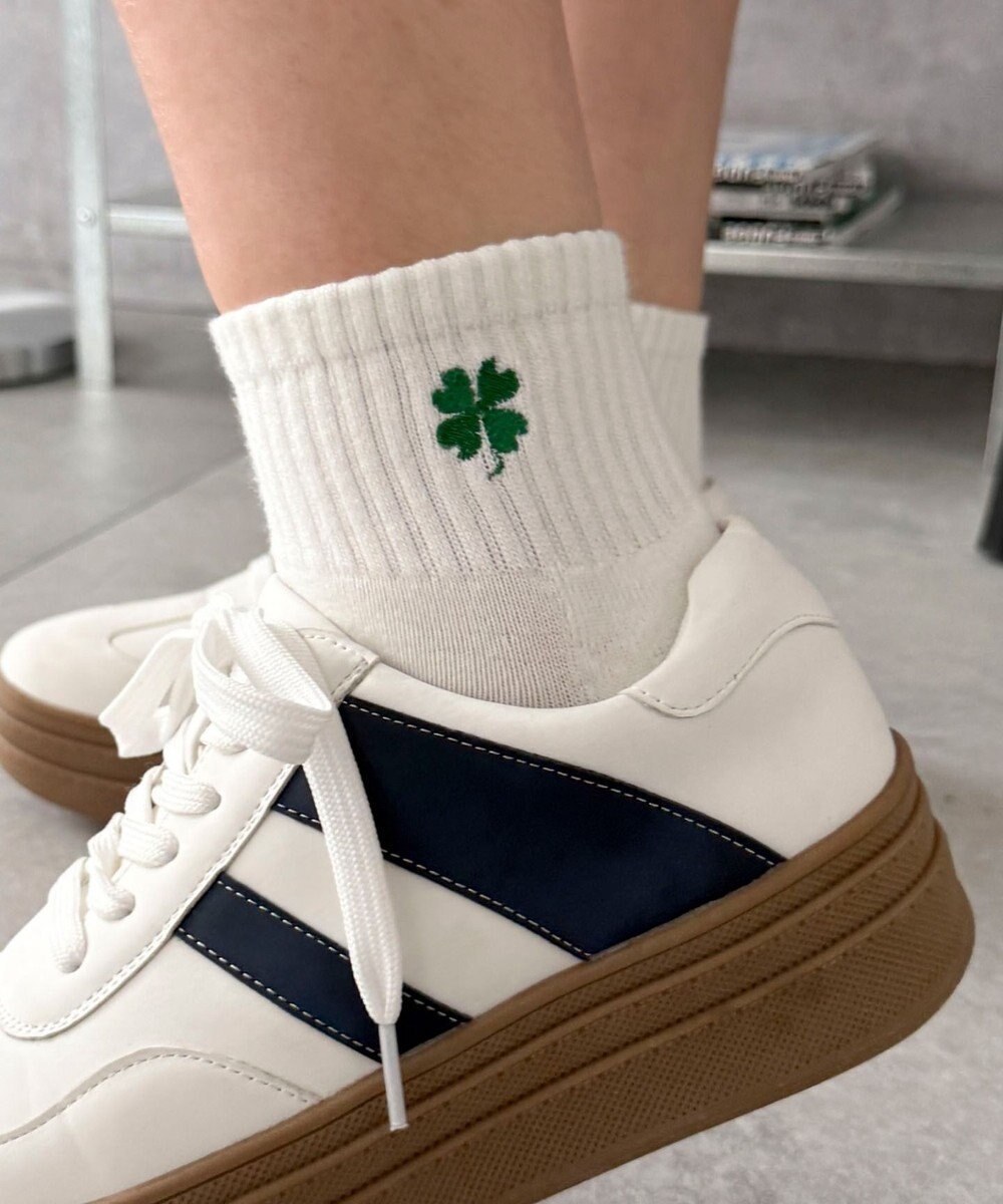 WEGO 刺繍アンクルパイルソックス 