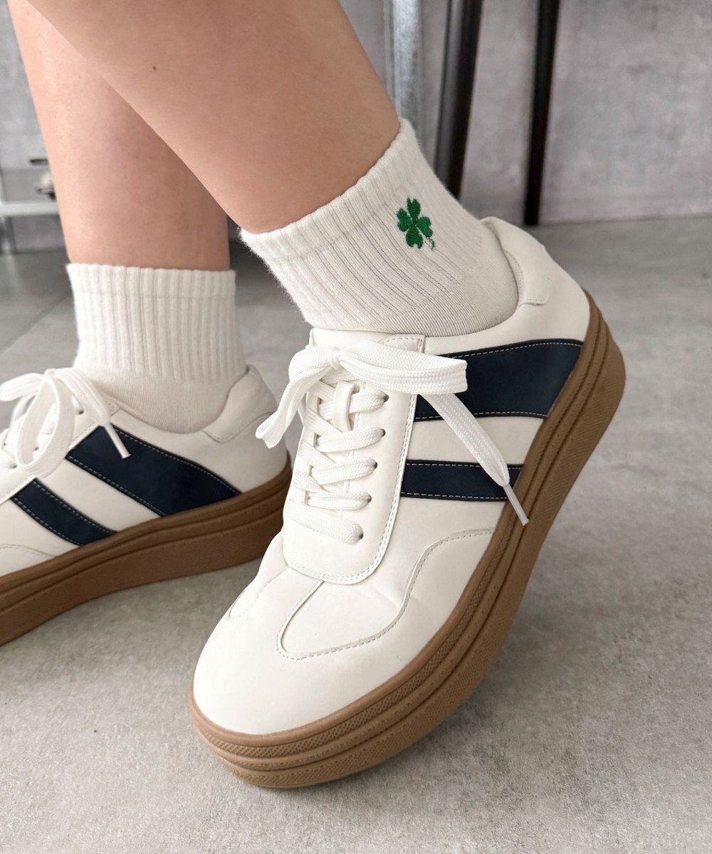 WEGO 刺繍アンクルパイルソックス 