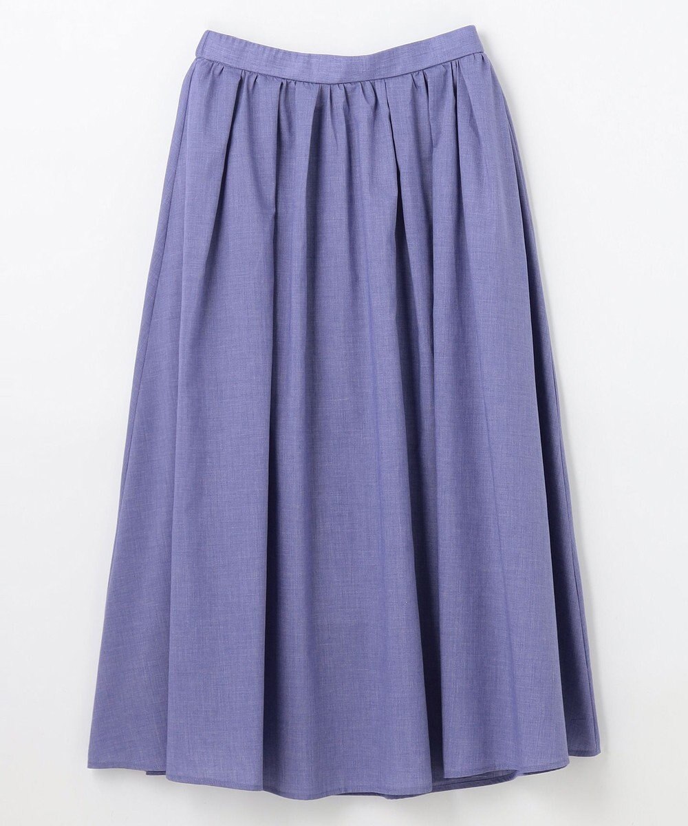 ANY 【ウエストゴム】シャンブレーライクフレアスカート 