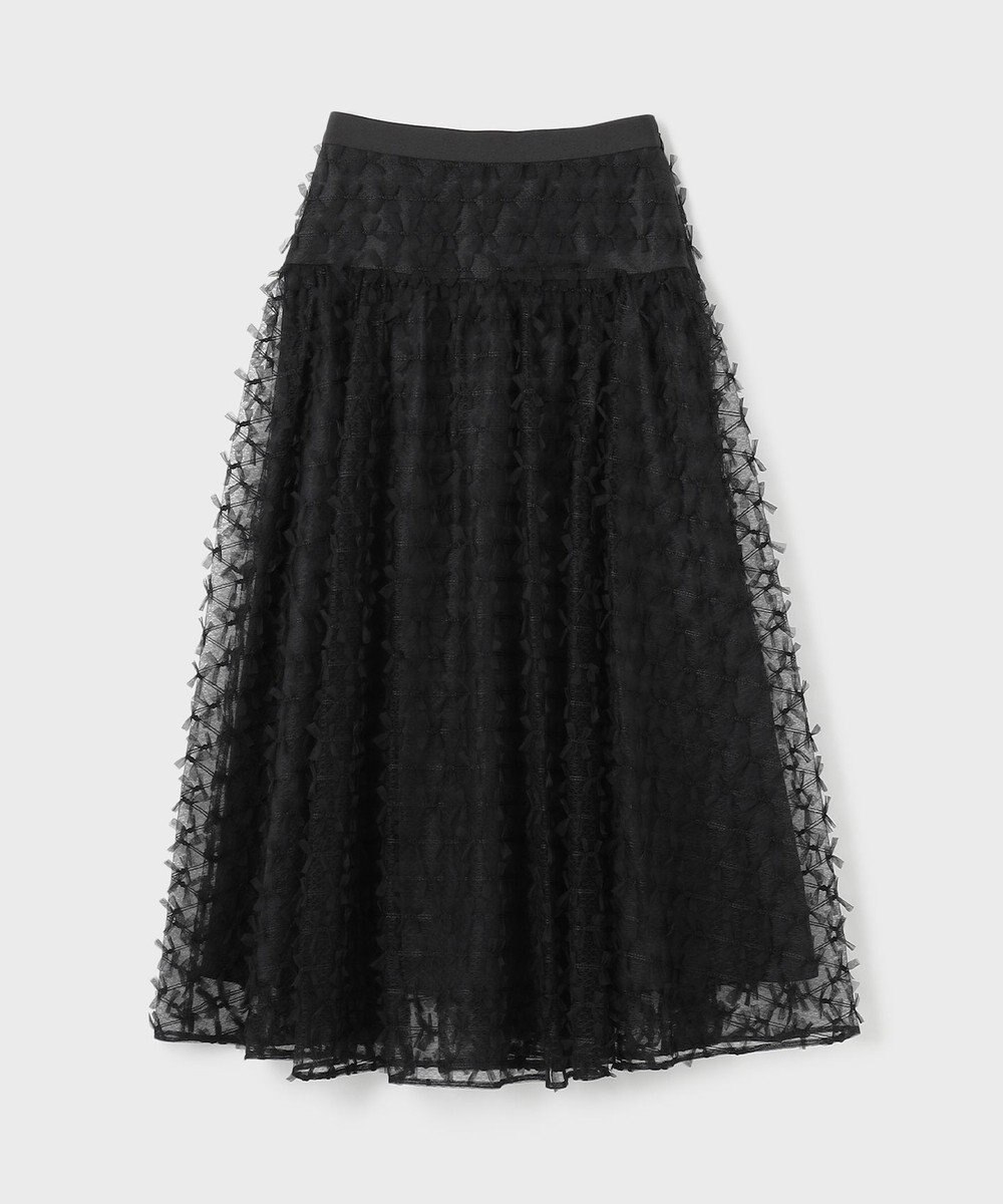 GRACE CONTINENTAL チュールリボン刺繍スカート 