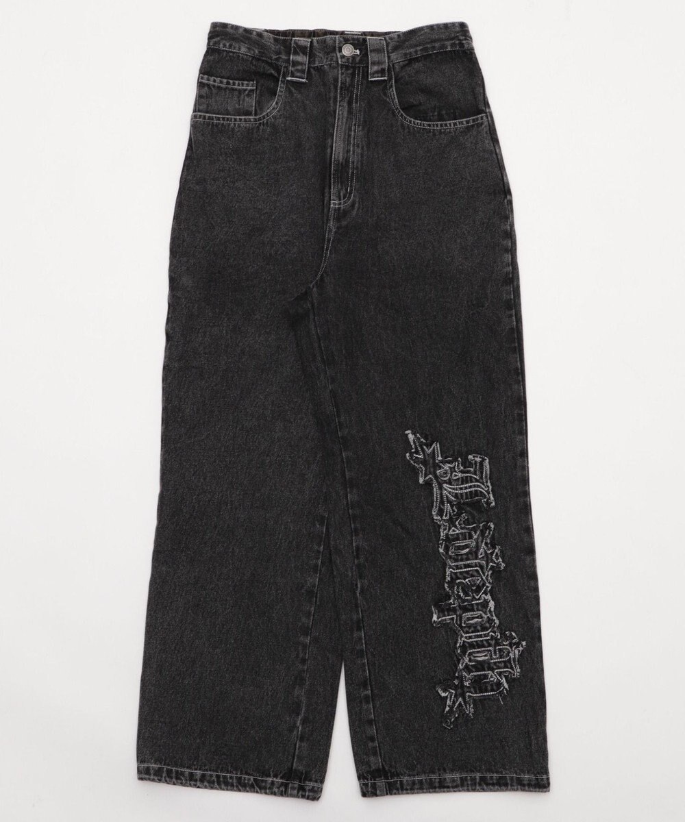 WEGO 【ユニセックス着用YD/ウエスト調整可/MLサイズ展開】グラフィックデニムパンツ 