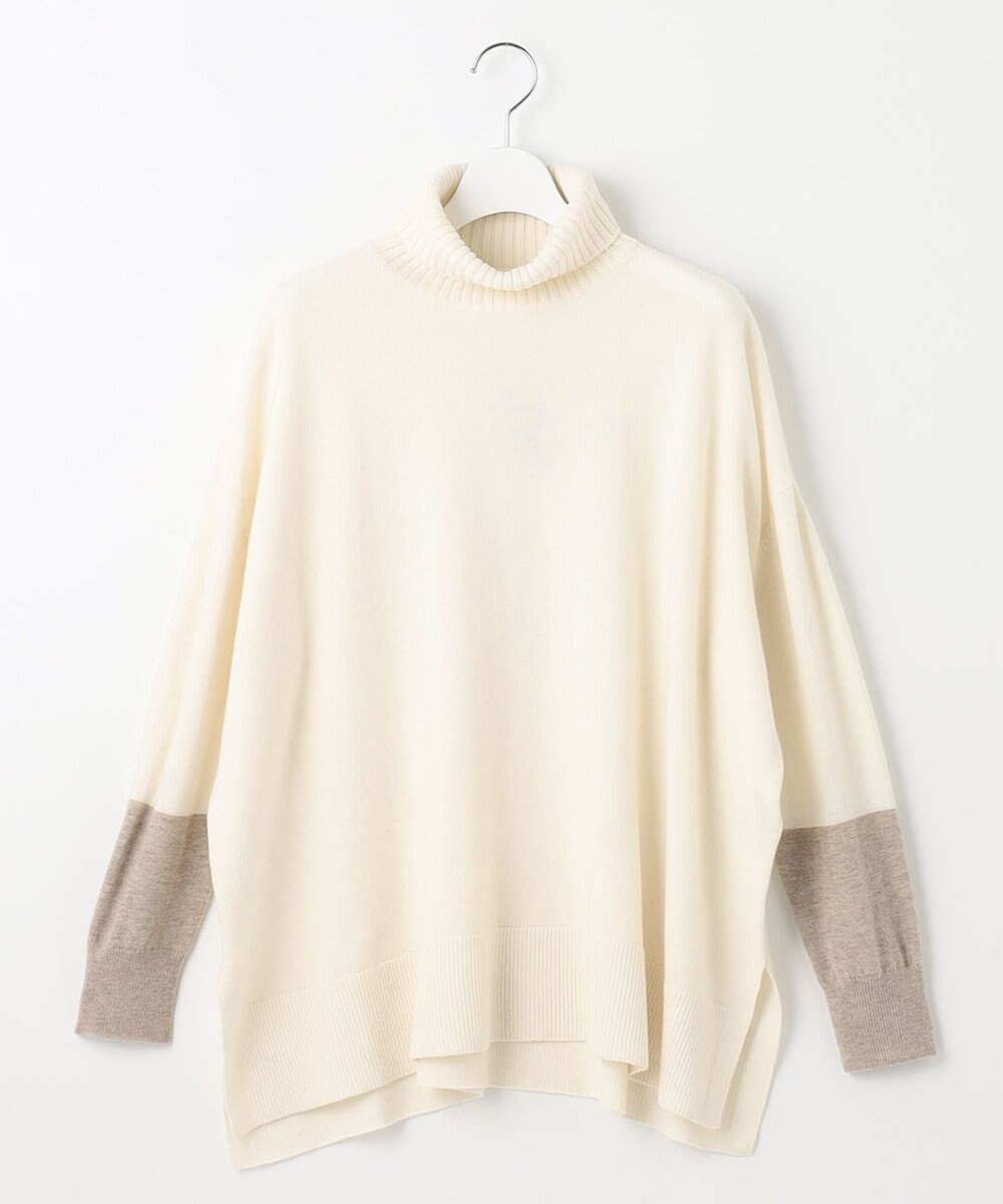 自由区 【洗える】セミウーステッドウール タートルネックニット 