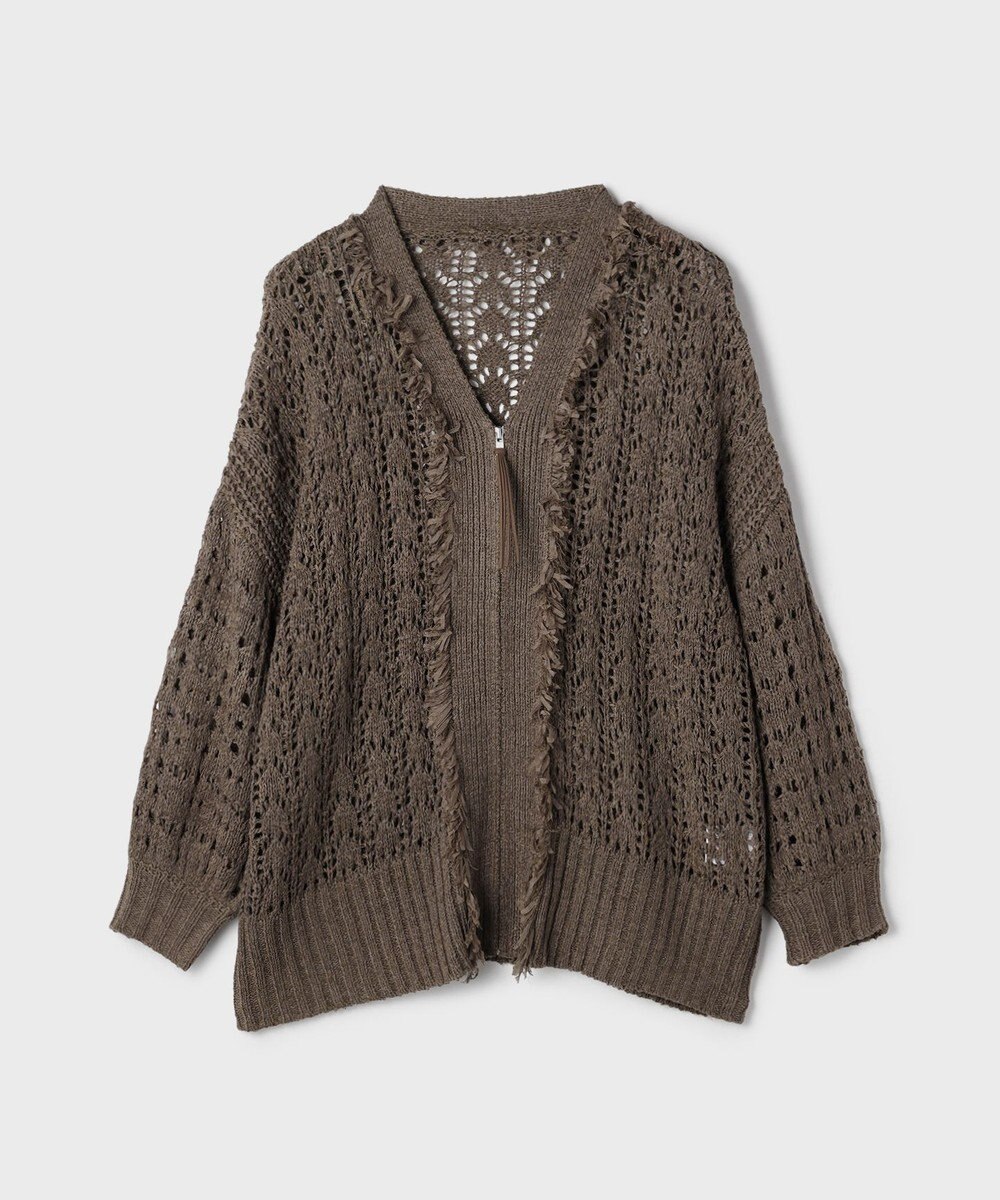 GRACE CONTINENTAL zipミドルニットカーディガン 