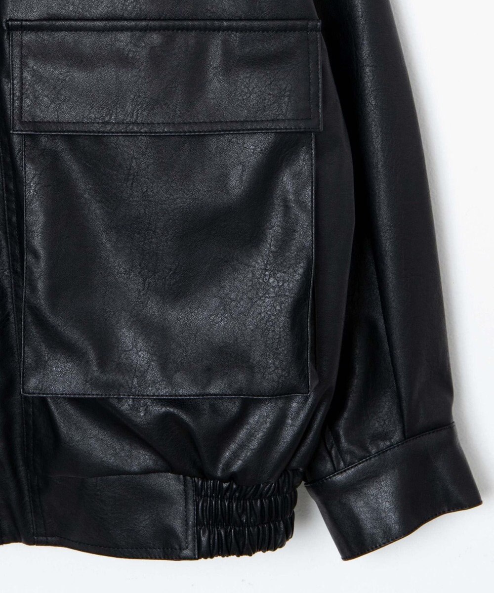 WEGO ヴィンテージライクFレザーBIGブルゾン 