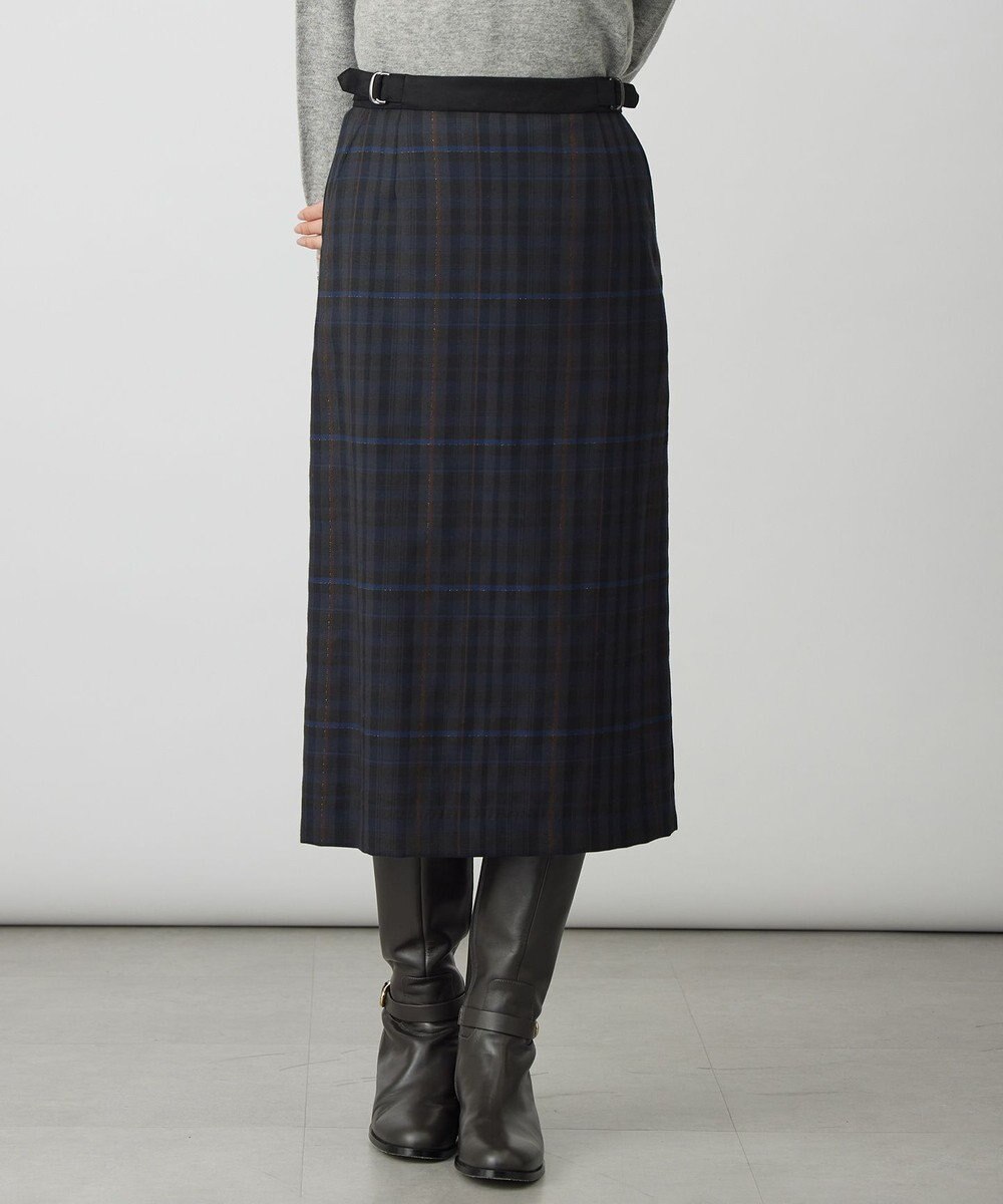 J.PRESS LADIES S milledタータンラメチェック ナロー スカート 