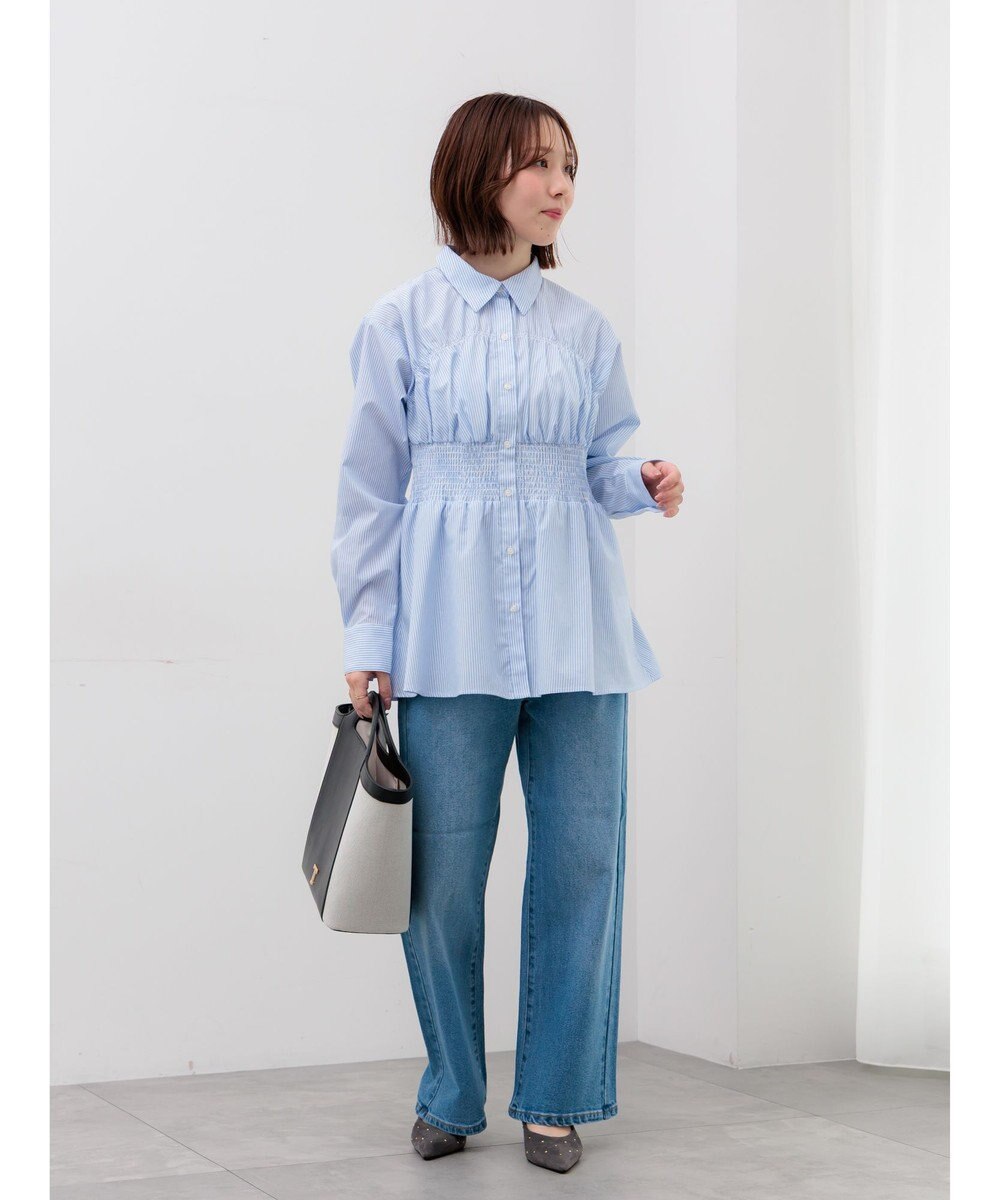 Te chichi ペプラムシャーリングシャツブラウス 