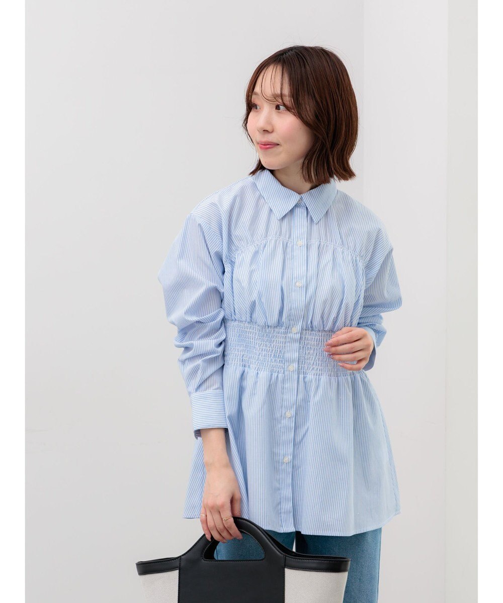 Te chichi ペプラムシャーリングシャツブラウス 