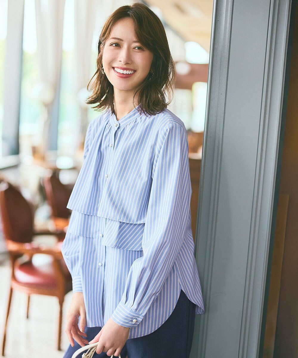 ANY SIS L 【洗える】ラッフルレイヤード ブラウス 