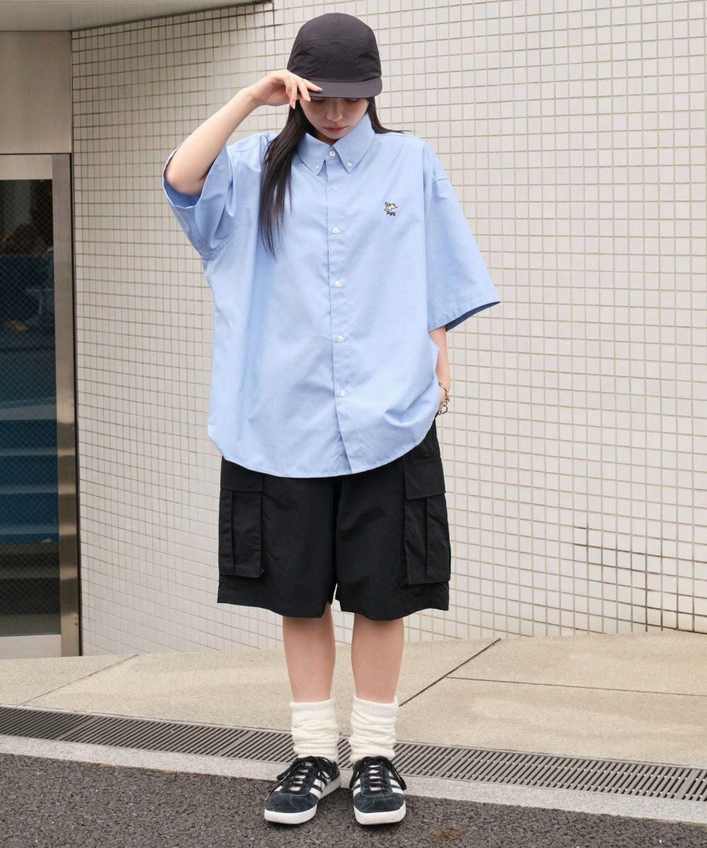 WEGO 【ユニセックス着用ITEM/MLサイズ展開】オックスフォードワンポイントシャツ（SS） 