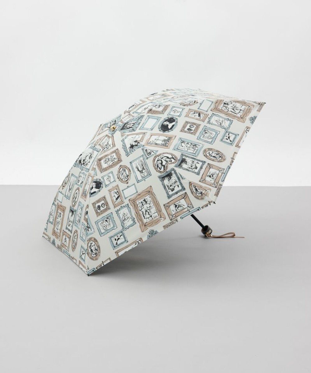AURORA 【 Beaurance （ビューランス）】プリント額縁柄晴雨兼用傘（折りたたみ傘） 