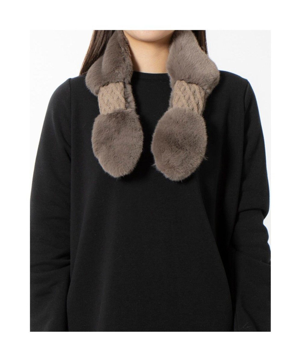 UNBILLION カシュネ cache nez / ニット×フェイクファーマフラー 