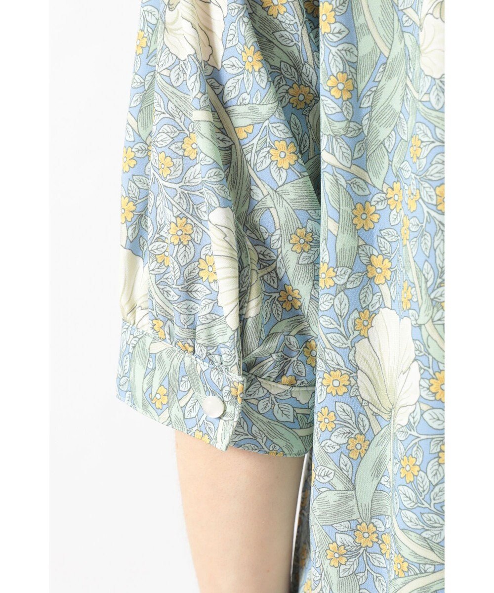 DAKS ボタニカルプリント七分袖プルオーバー 