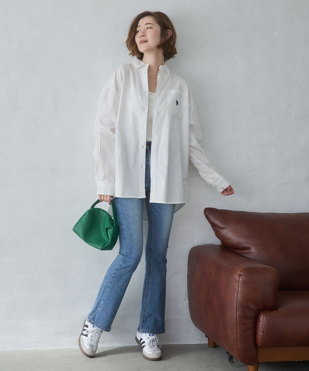 WEGO 【美脚パンツ】ストレッチフレアデニムパンツ 