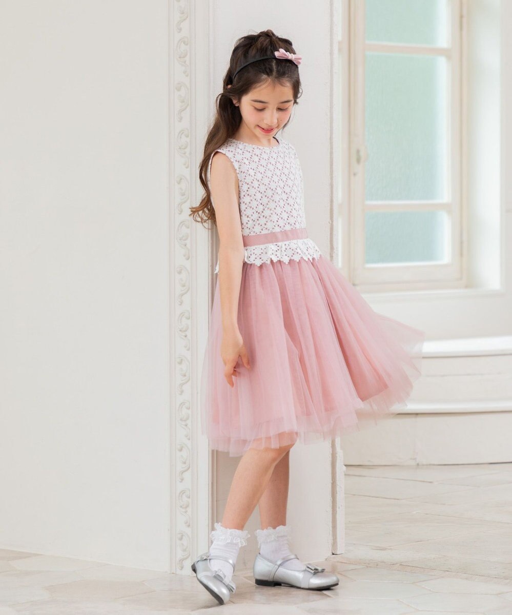 組曲 KIDS 【150-160㎝】フラワーレース ドレス 