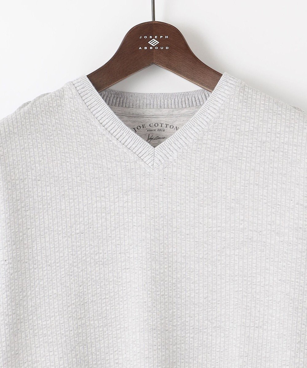 JOSEPH ABBOUD 【オーガニックコットン使用・日本製】JOEコットンサッカー Vネック Tシャツ 