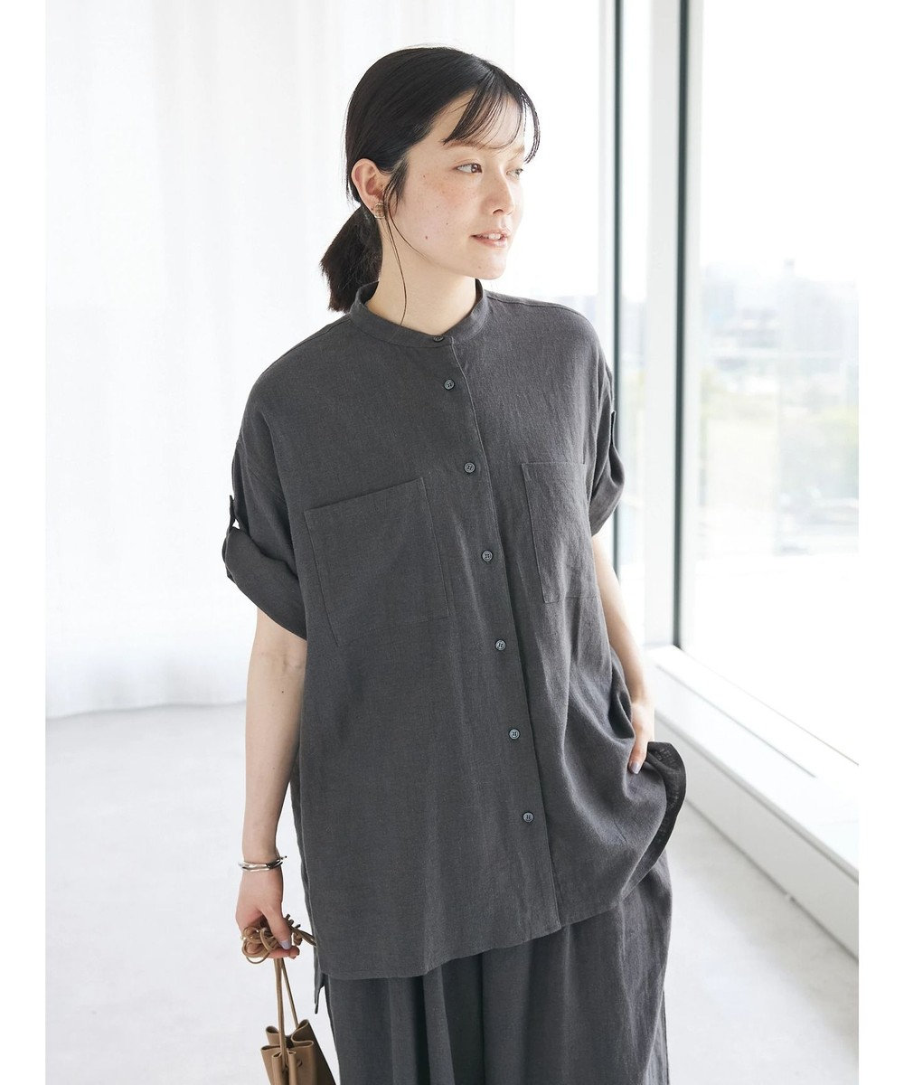 CRAFT STANDARD BOUTIQUE 【キナリノ別注】リネンレーヨンWポケットシャツ Charcoal Gray