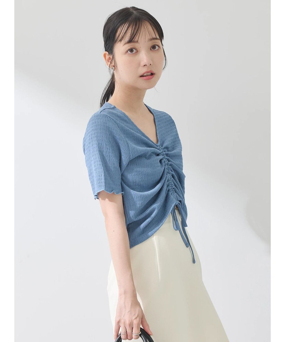 earth music&ecology ポコポコギャザードロストプルオーバー 