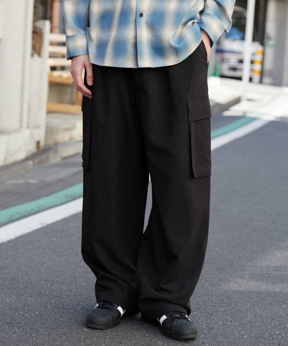 WEGO 【ウエストゴム/MLサイズ展開】イージーワイドカーゴスラックス 