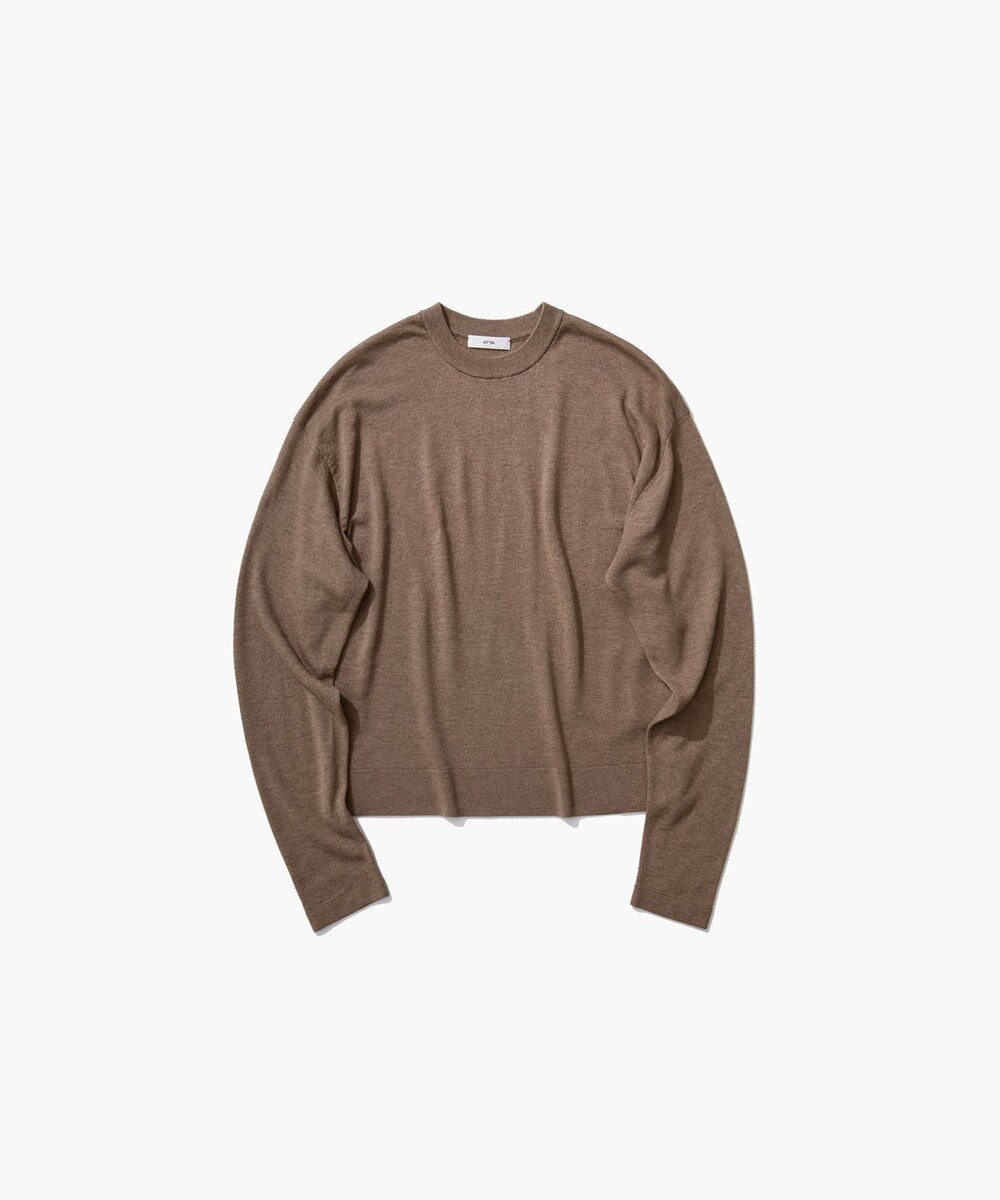 ATON GARMENT DYED CASHMERE SILK | クルーネックセーター 