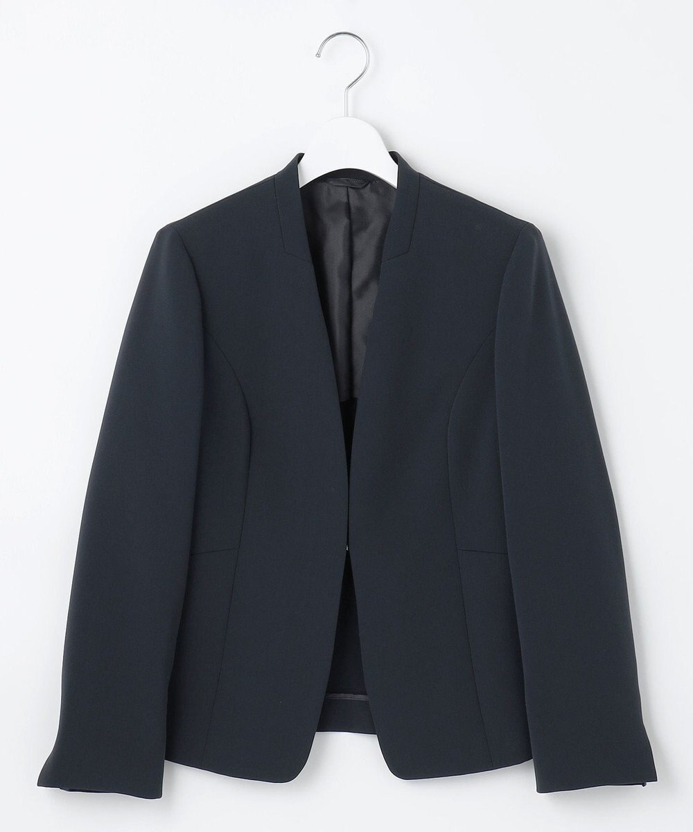 J.PRESS LADIES 【セットアップ対応】セラテリーダブルクロス ノーカラー ジャケット 