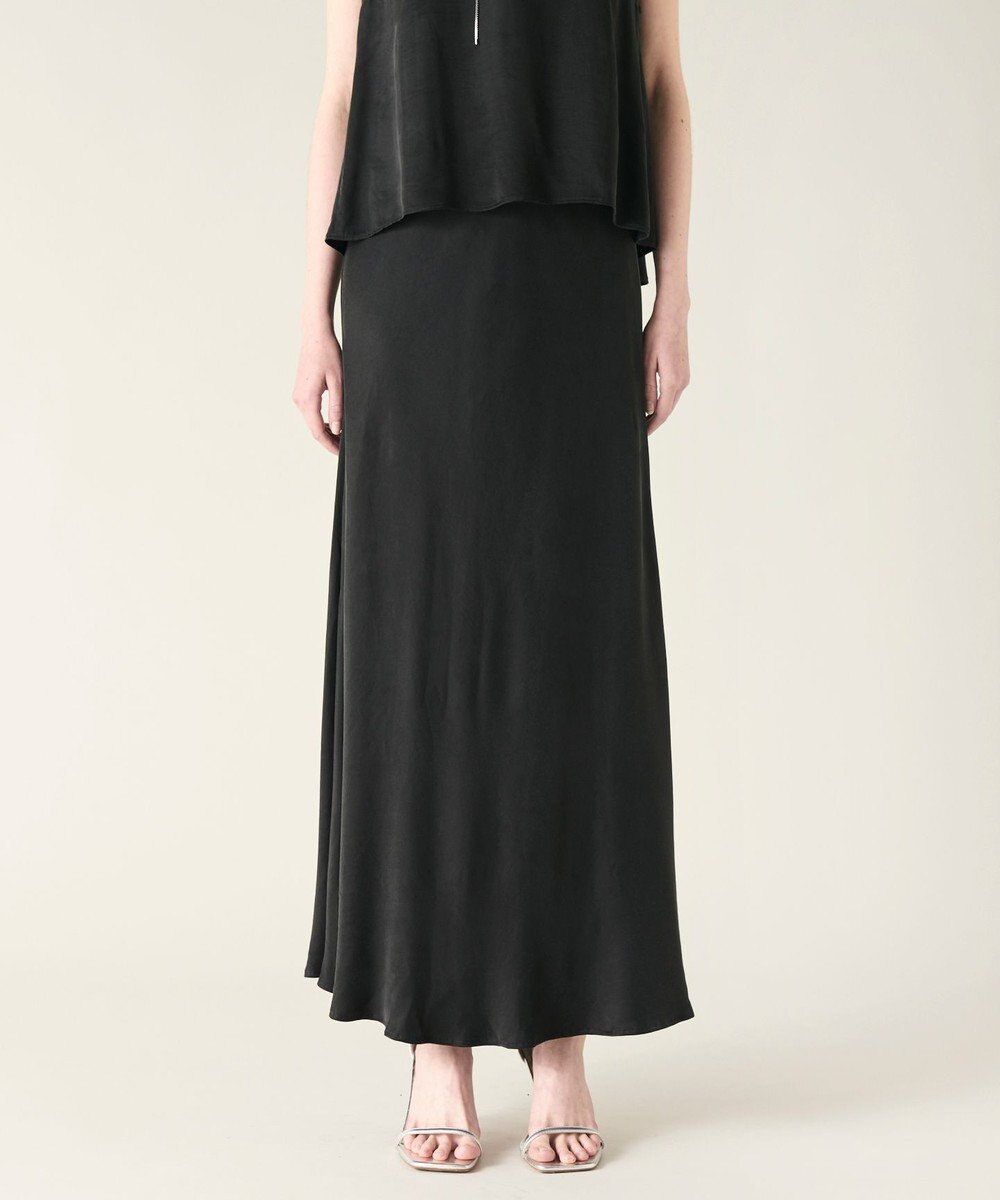 GRACE CONTINENTAL キュプラサテンフレアスカート 