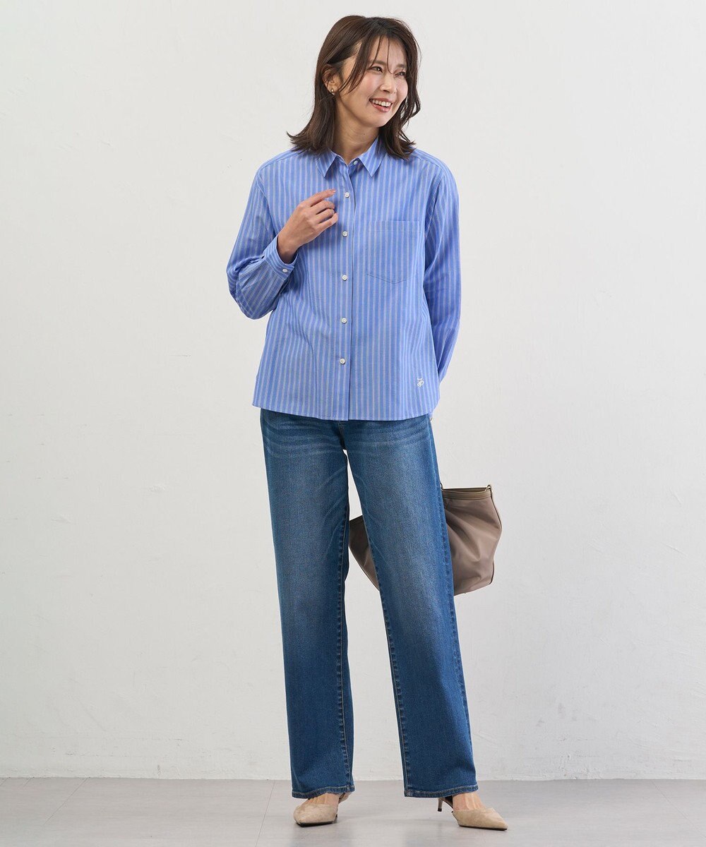 J.PRESS LADIES L 【洗える】BASIC STRETCH DENIM ボーイフィット デニム 