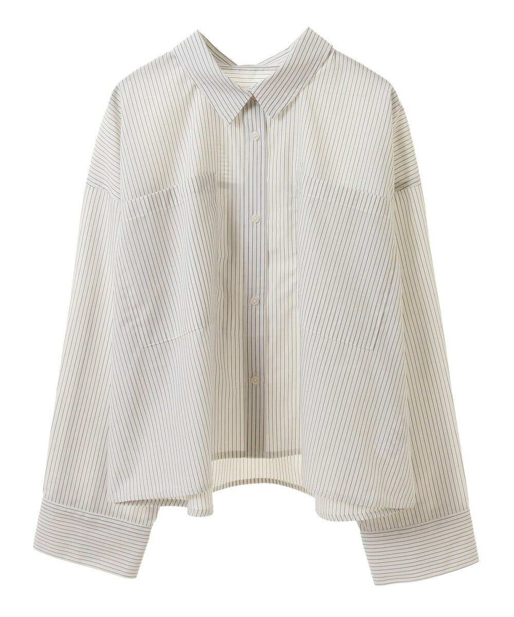 Green Parks イージーケアショート丈ストライプシャツ 