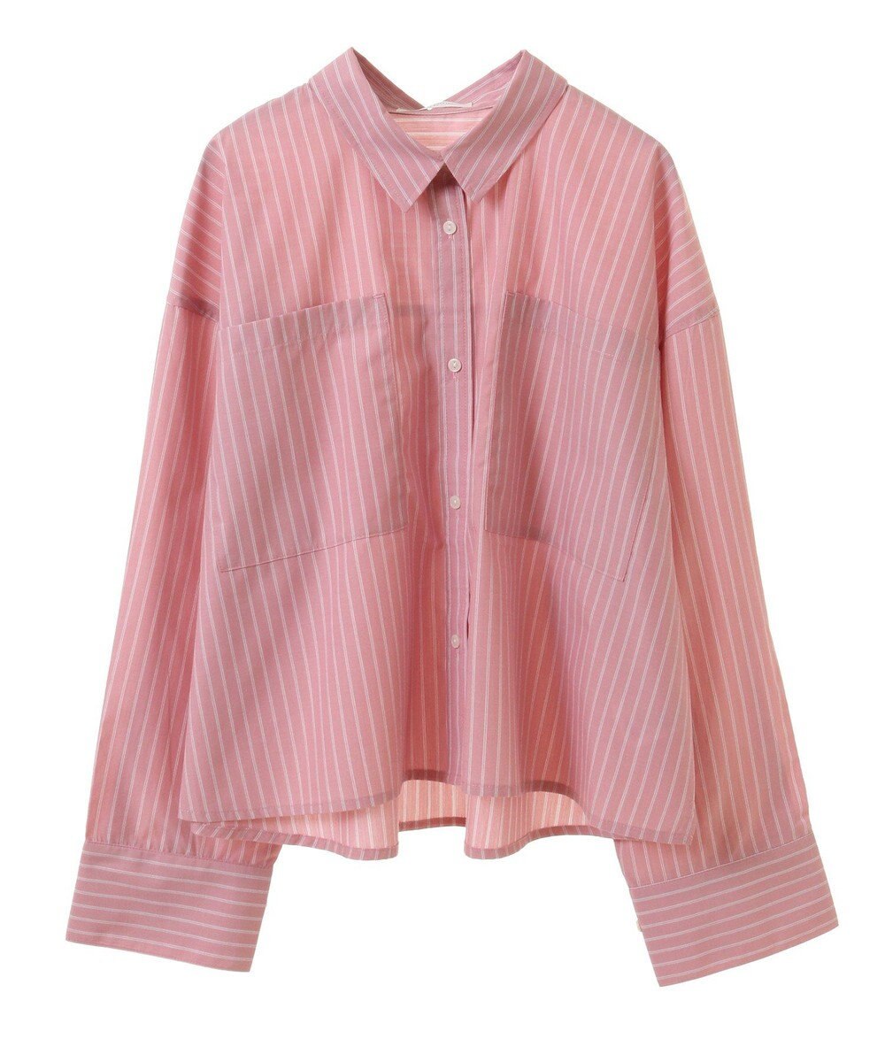 Green Parks イージーケアショート丈ストライプシャツ 