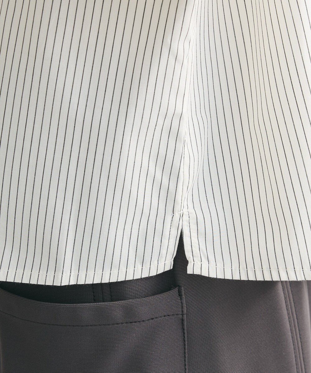 Green Parks イージーケアショート丈ストライプシャツ 