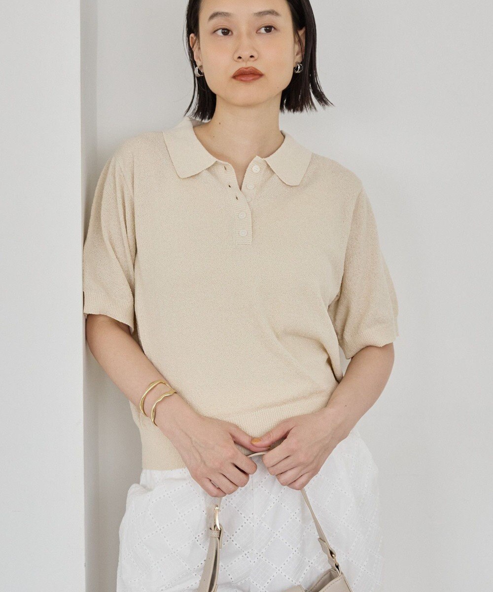 AMERICAN HOLIC ブークレ半袖ニットトップス 