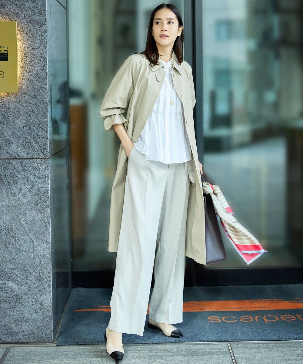 自由区 L 【セットアップ対応】リネンライクシンセティックワイドストレート パンツ 