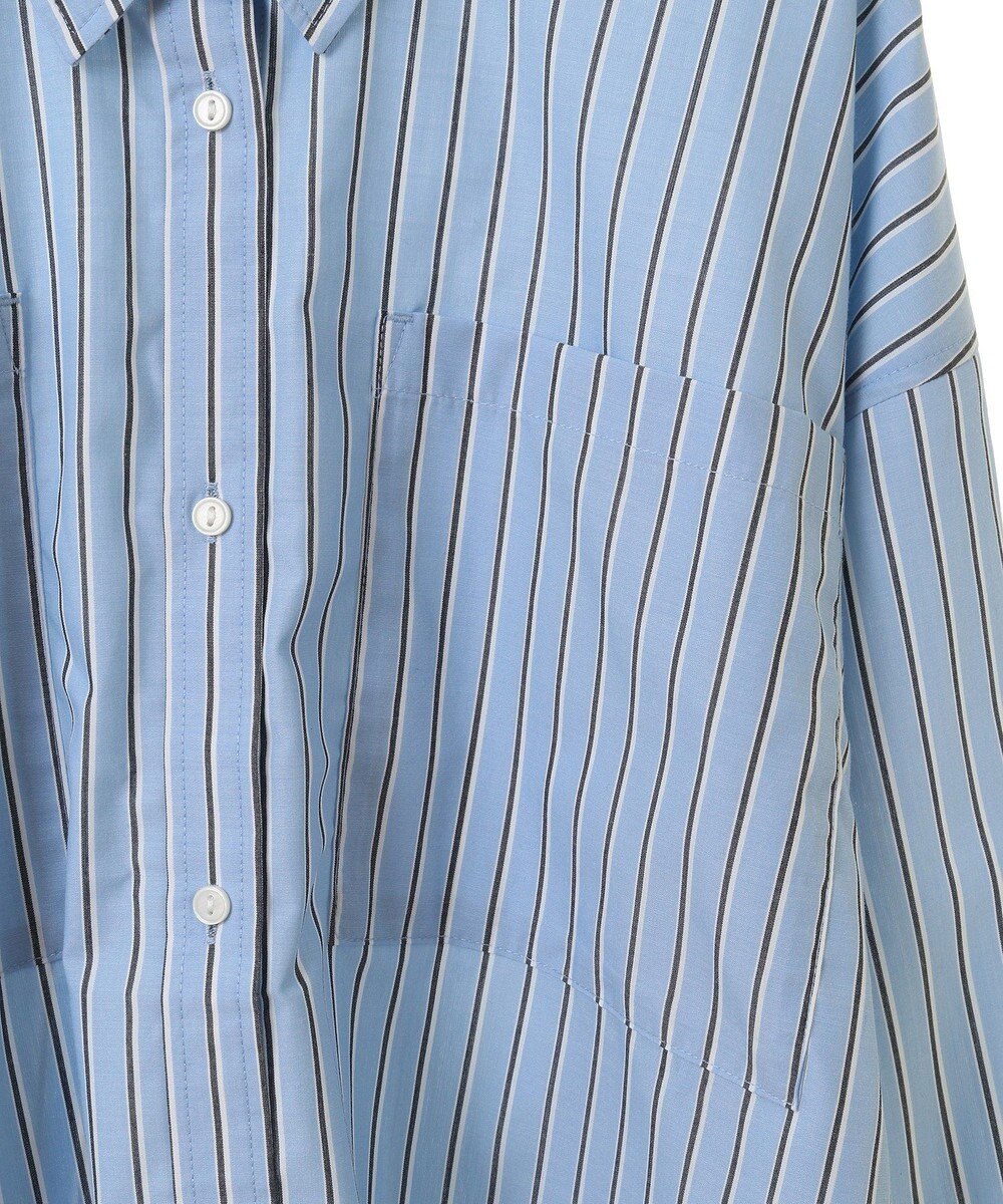 Green Parks イージーケアショート丈ストライプシャツ 