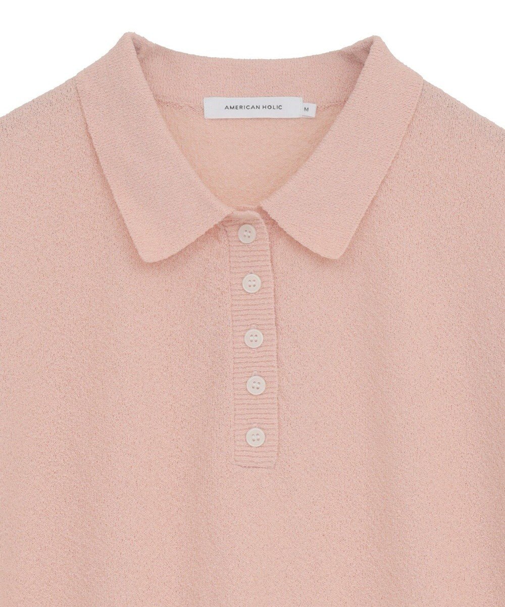 AMERICAN HOLIC ブークレ半袖ニットトップス 