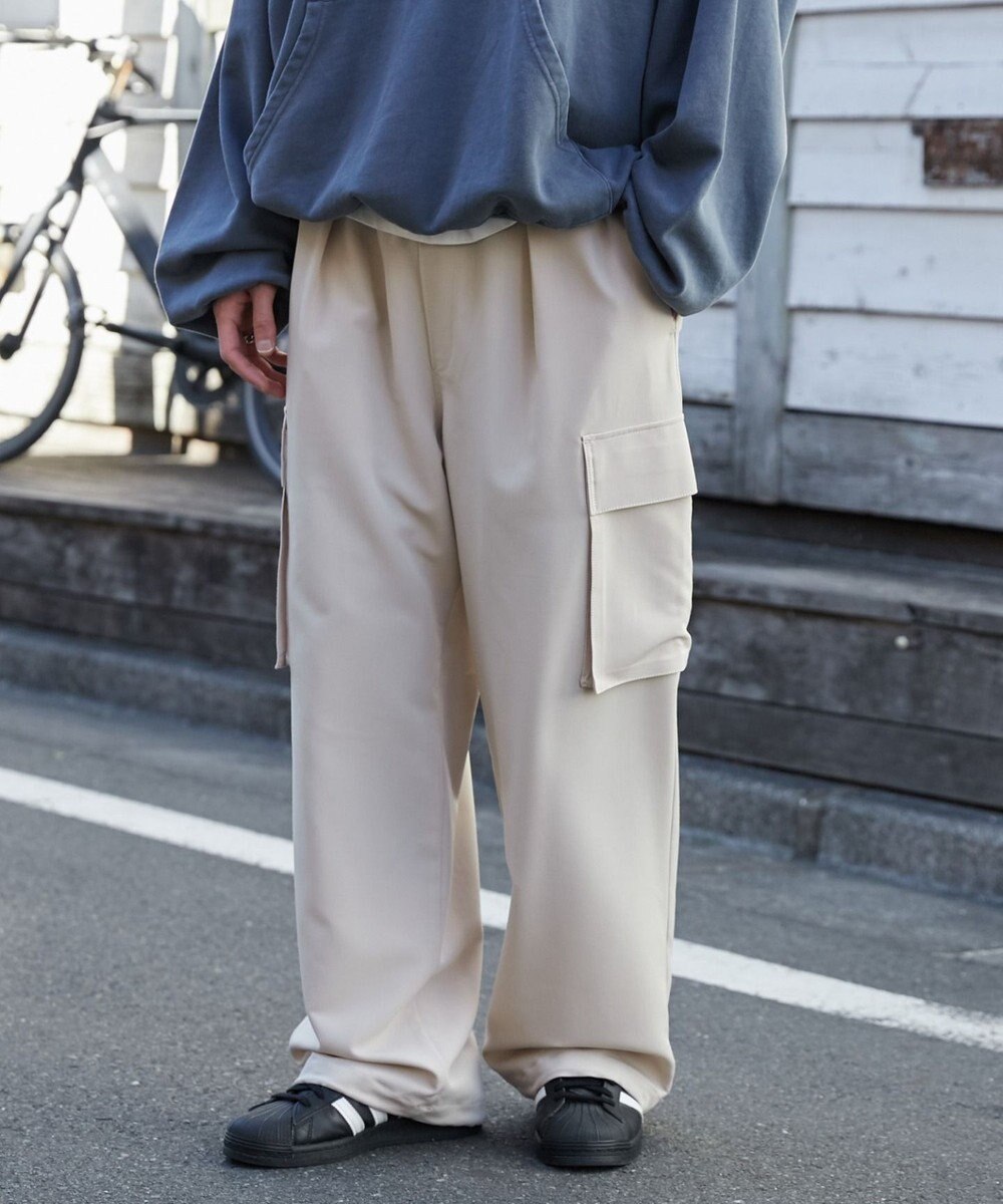 WEGO 【ウエストゴム/MLサイズ展開】イージーワイドカーゴスラックス 