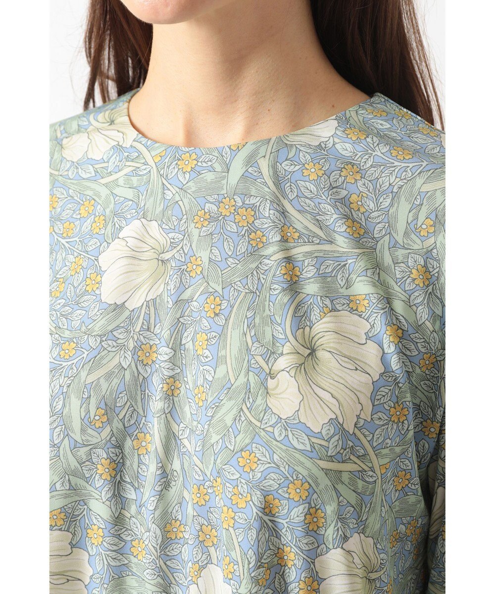 DAKS ボタニカルプリント七分袖プルオーバー 