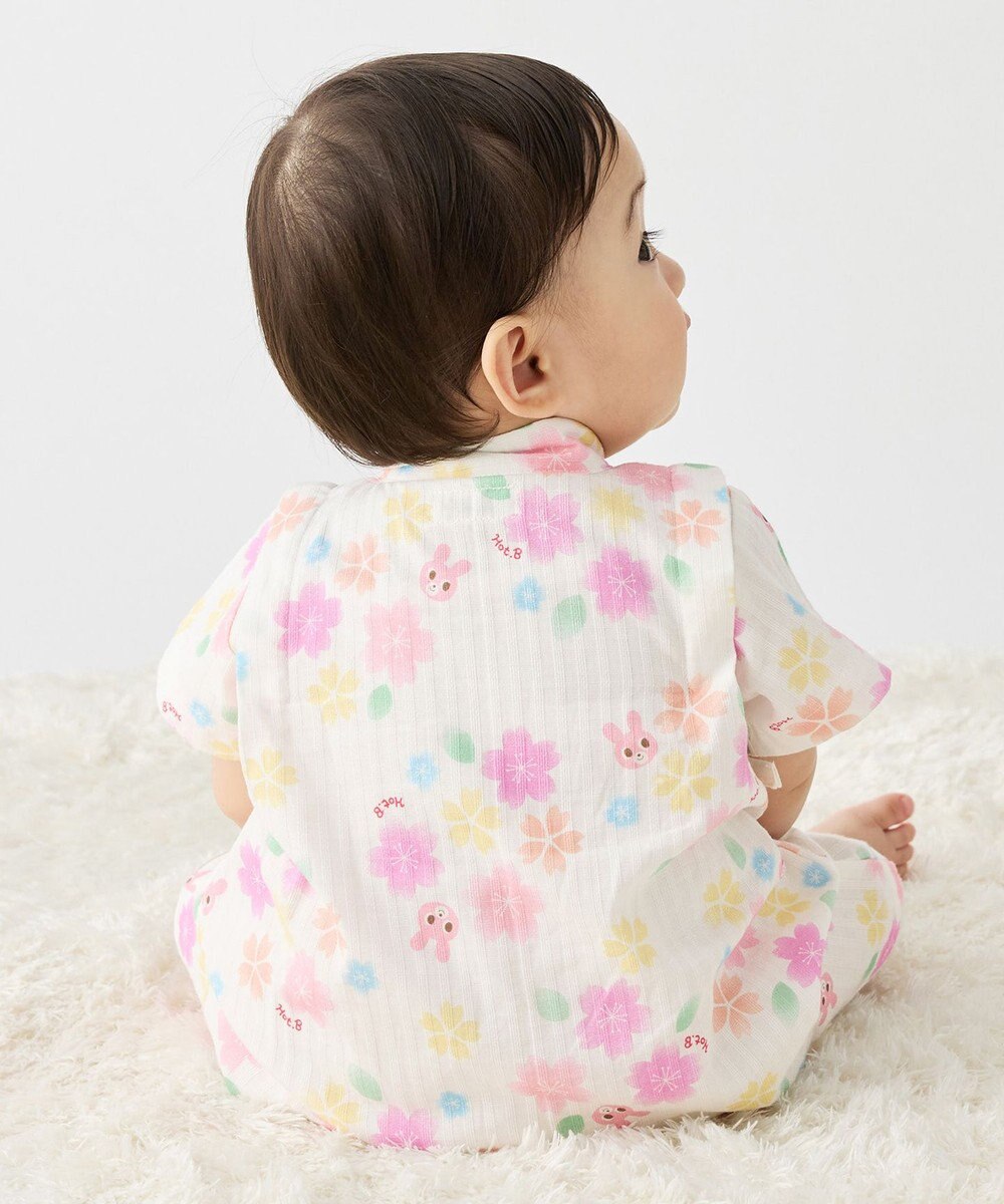 MIKI HOUSE HOT BISCUITS 【60-80cm】総柄 甚平オール 