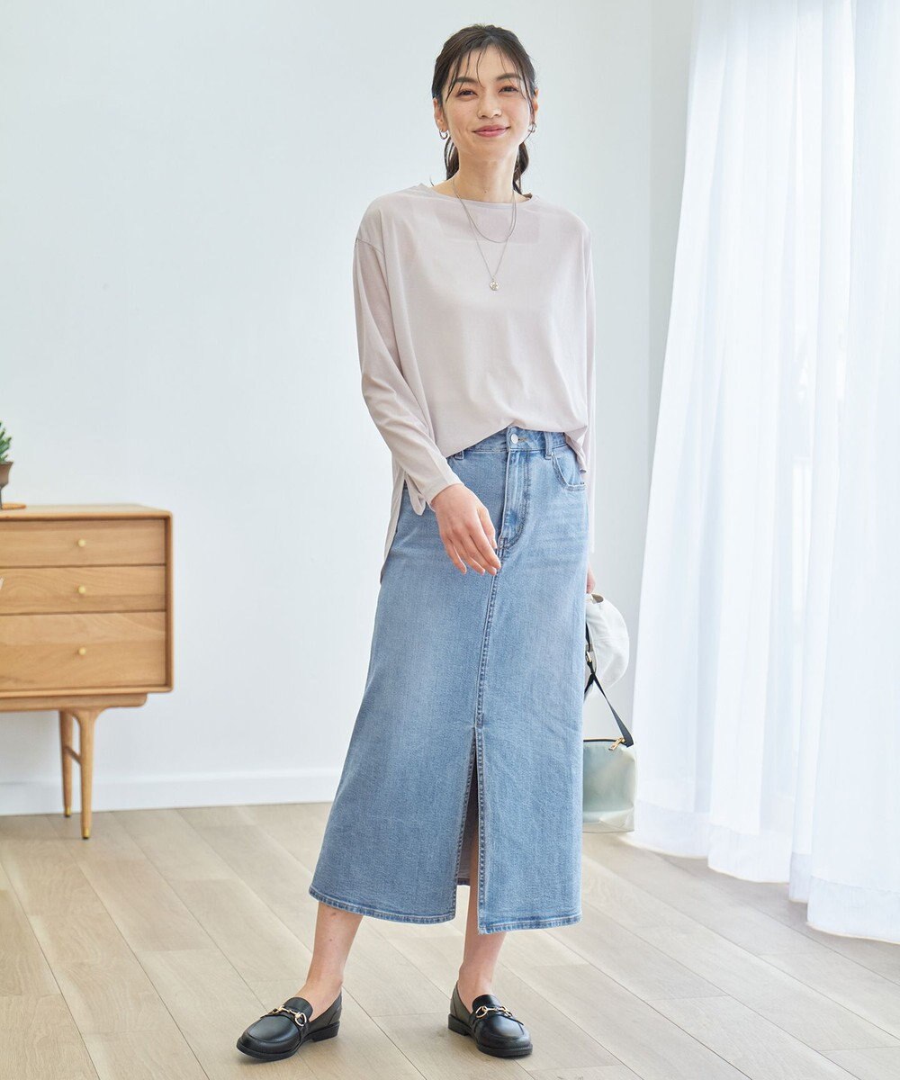 ANY L フロントスリットデニムスカート 