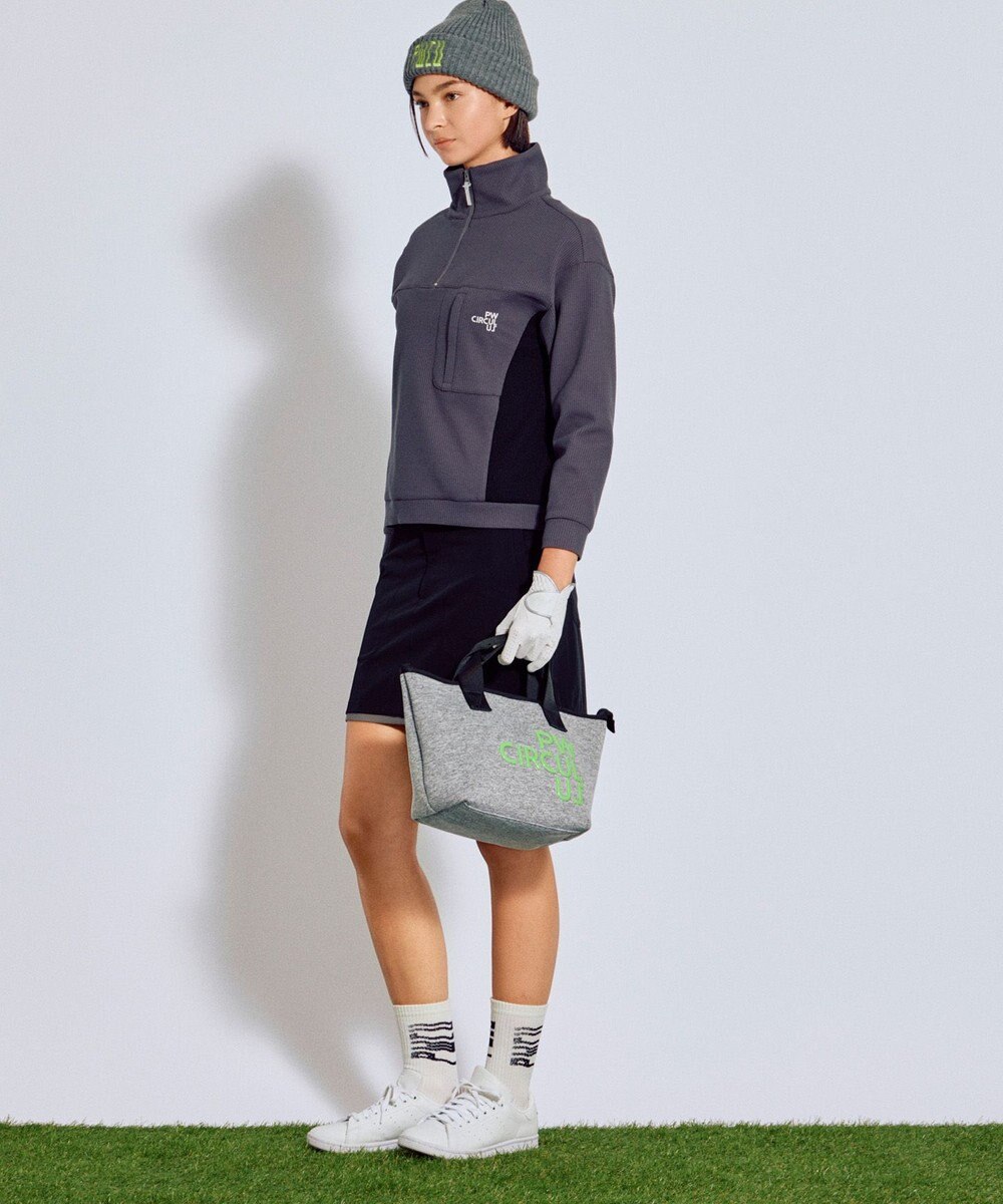 PW CIRCULUS 今が旬トップス！【ドライな肌触り / UV遮蔽率98.9% UVカット / ストレッチ】【WOMEN】ワッフルハーフジップ  ゴルフウェア レディース 