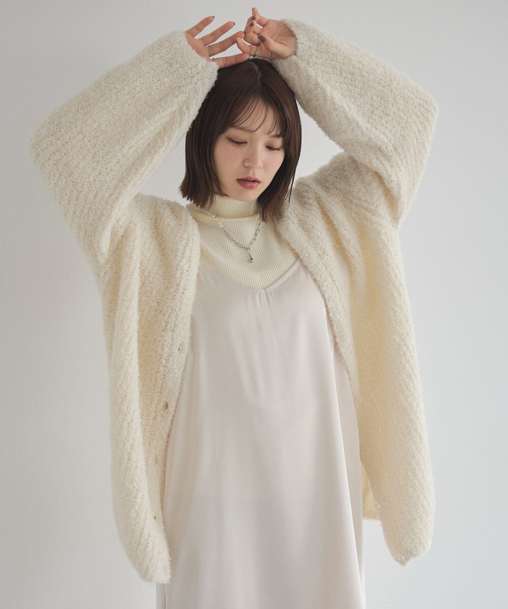 earth music&ecology スパンコールブークレカーディガン 