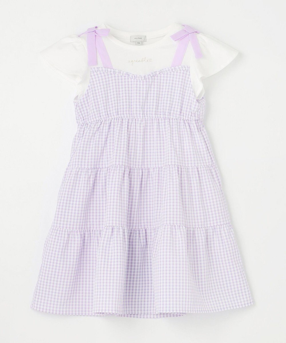 ANY KIDS サッカー ギンガム ワンピース 