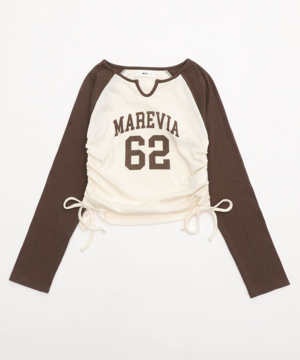 WEGO キーネックサイドドロストラグランロンT 