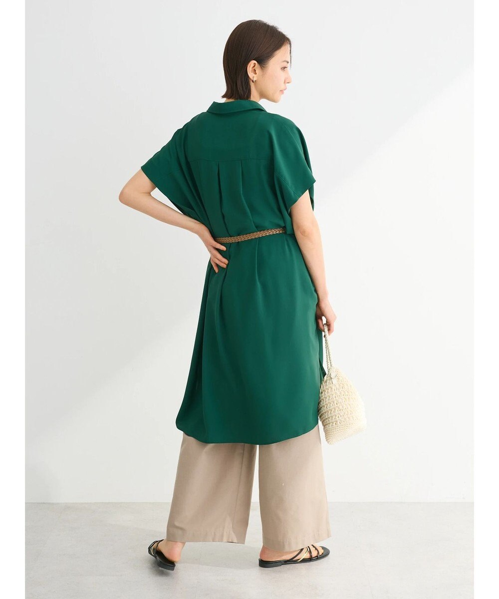 Green Parks ＳＥＴ２点　合皮ベルト＋ミディシャツワンピース 
