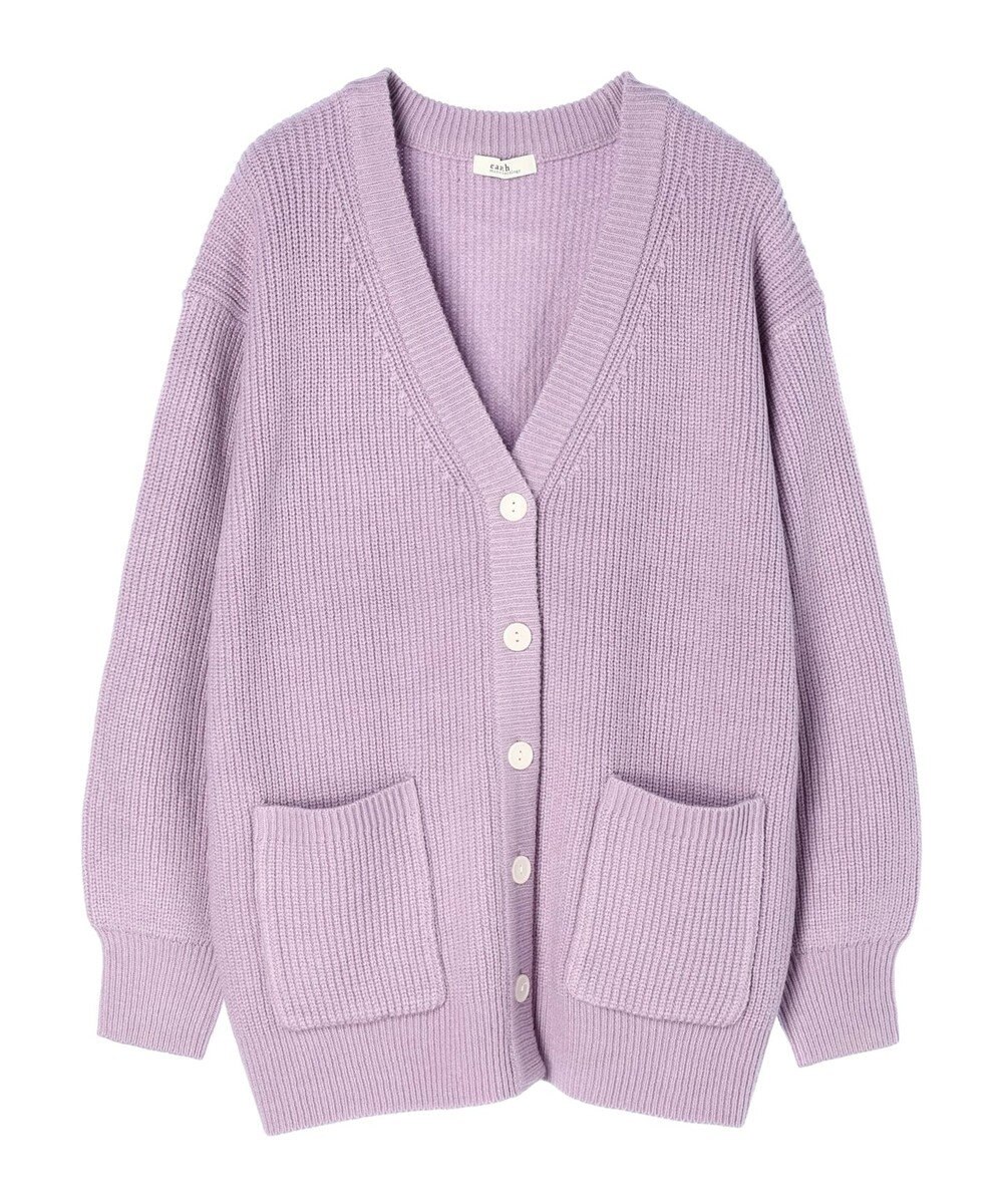 earth music&ecology アンチピリング畦Ｖネックカーディガン 