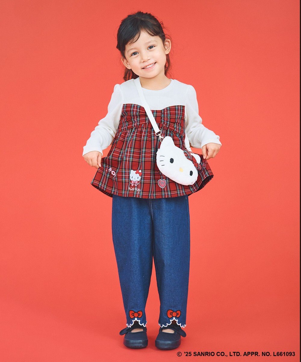 ANY KIDS 【ハローキティ×ANY KIDS】ドッキング刺繍 長袖Tシャツ 