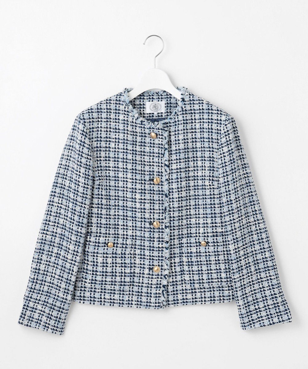 J.PRESS LADIES ファニーツイード ノーカラー ジャケット 