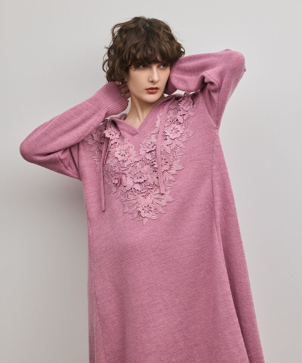 GRACE CONTINENTAL ケミカルレースニットワンピース 